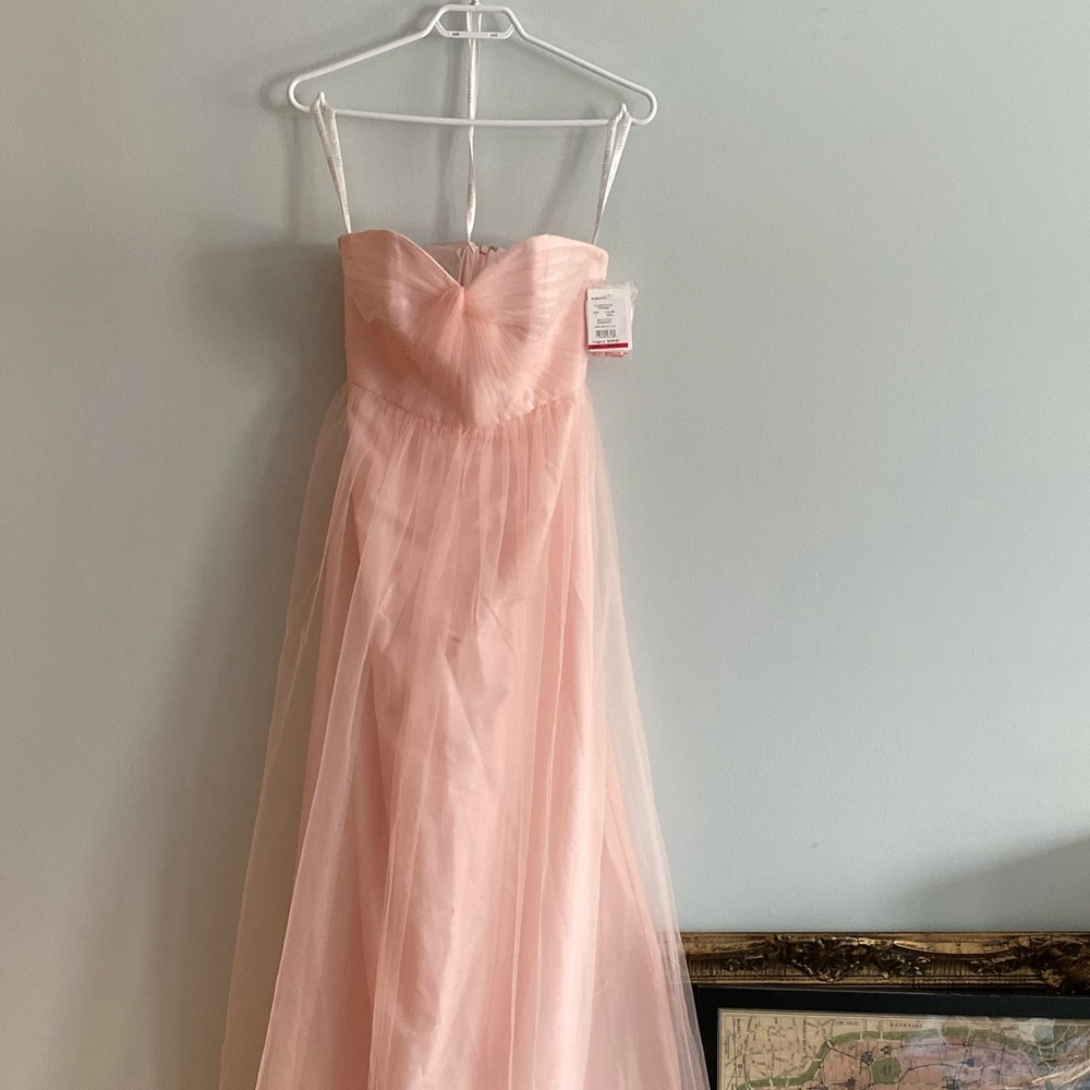 David’s Bridal Pleated Bodice Strapless Tulle Gown
